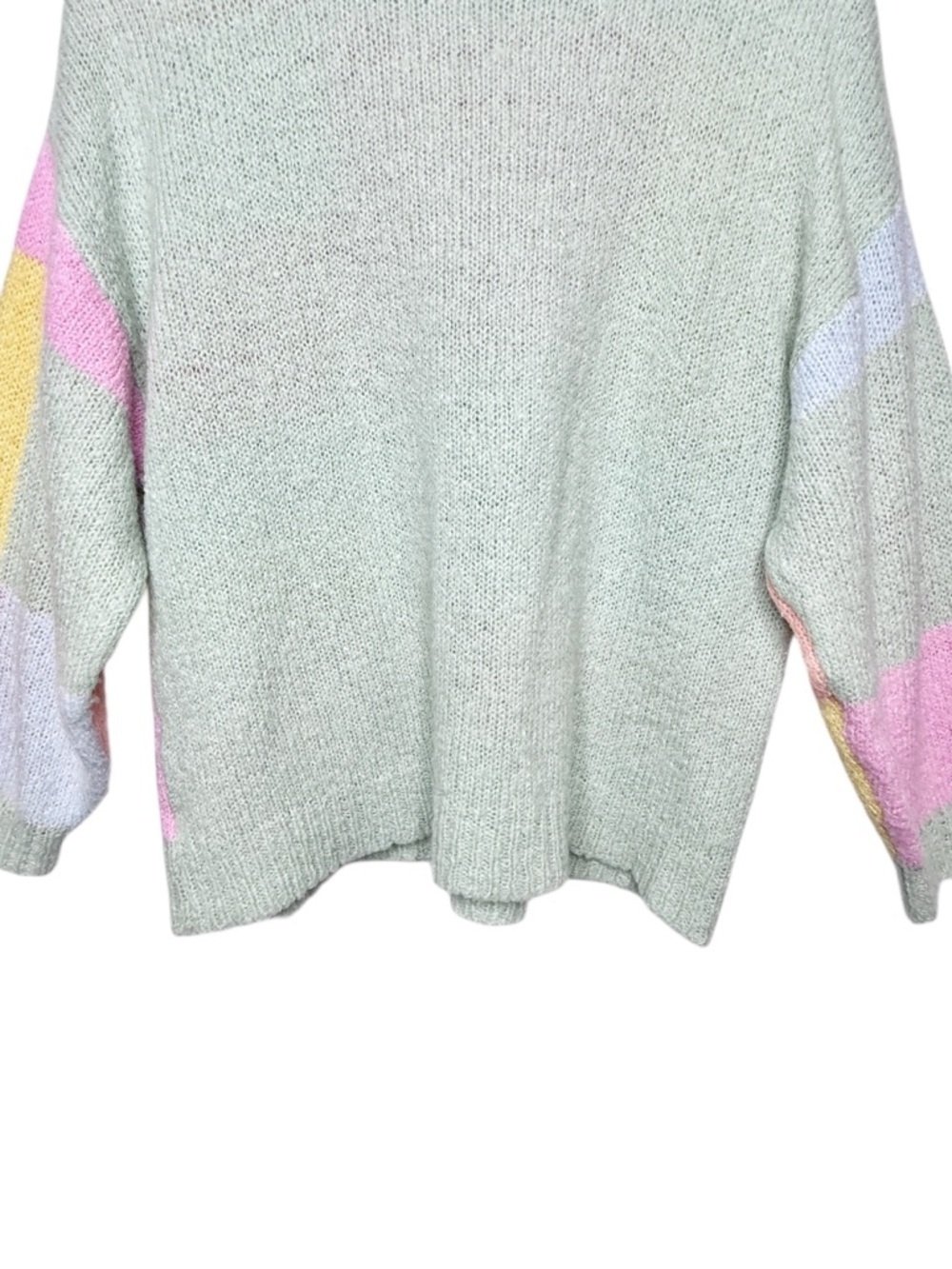 Lisa Says Gah Helen Sweater Pastel Color Block Oversized Pink Green Yellow M/L - Picture 13 of 15